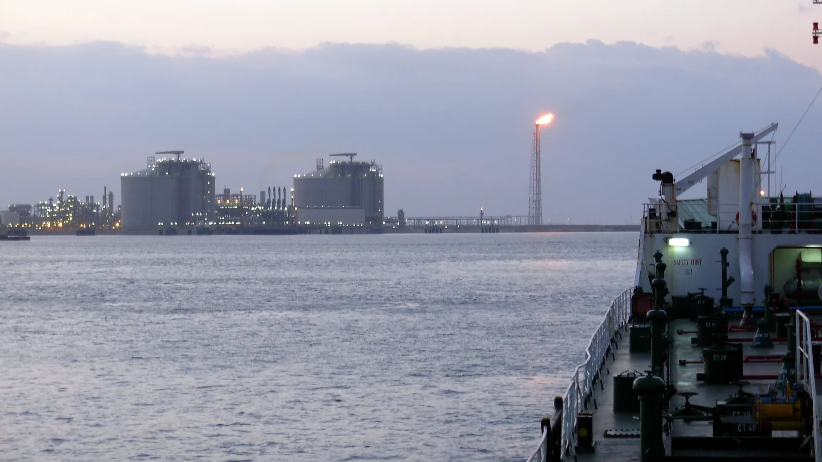 File view of maritime and LNG infrastructure at Damietta Port, Egypt